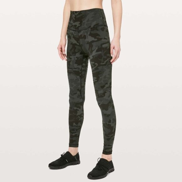 LULULEMON Align Pant *Full Length 28" Incognito Camo Multi Gator Green Size 6 - Picture 1 of 8